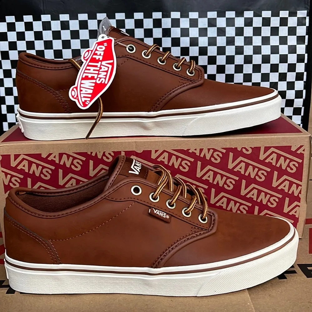 Vans Atwood Leather Brown/Marshmallow Men’s sneakers - Picture 1 of 16